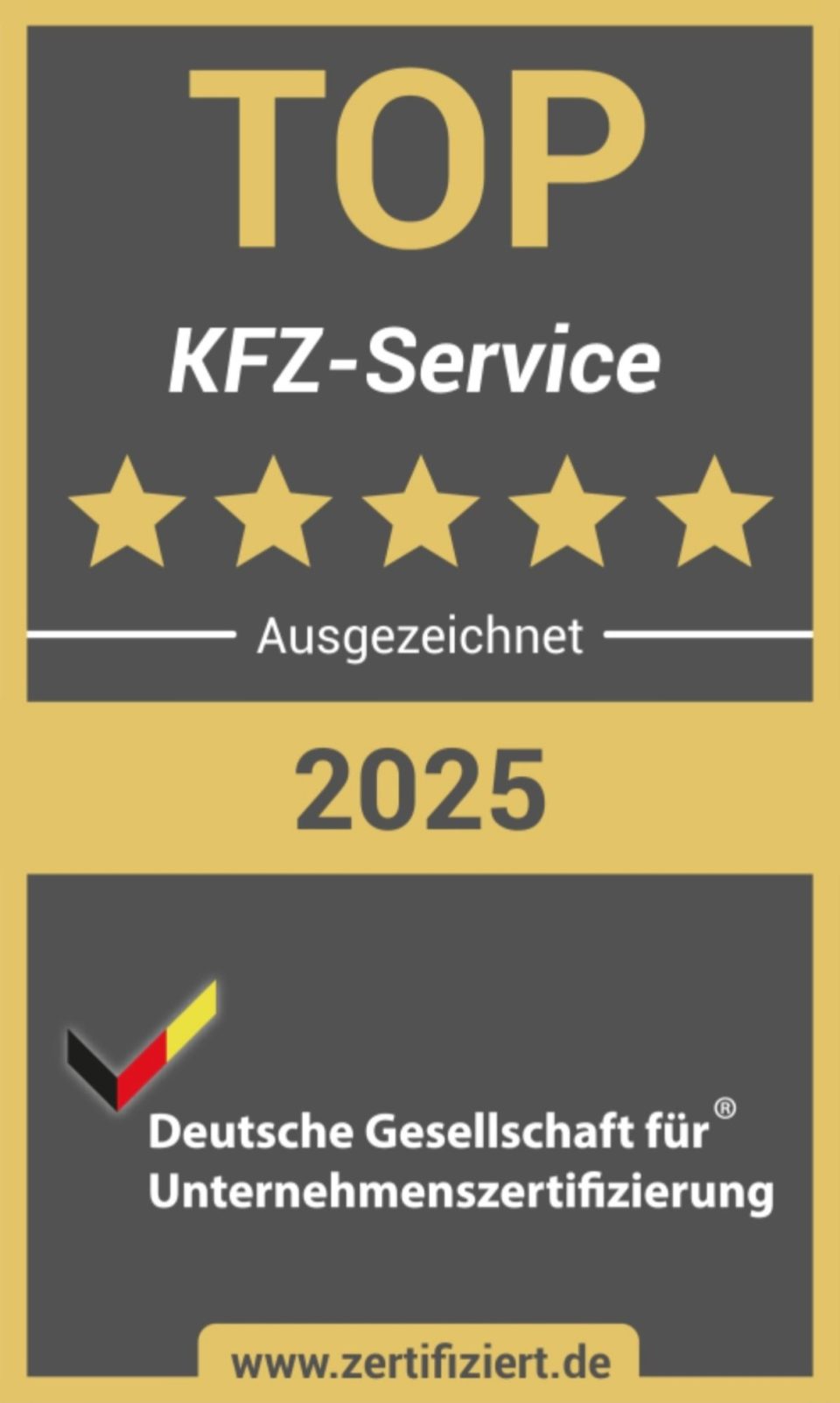 Auszeichnung Top Kfz-Service 2025